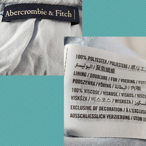 Abercrombie & Fitch Pale Blue Floral Chiffon Overlay Strappy High Low Dress - Picture 5 of 6